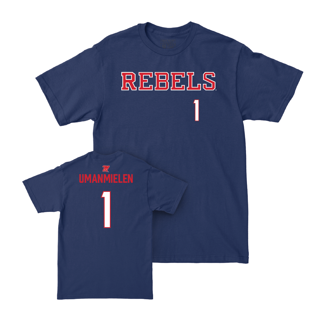 Ole Miss Football Navy Rebels Tee  - Princely Umanmielen