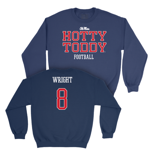 Ole Miss Football Navy Hotty Toddy Crew  - Daequan Wright