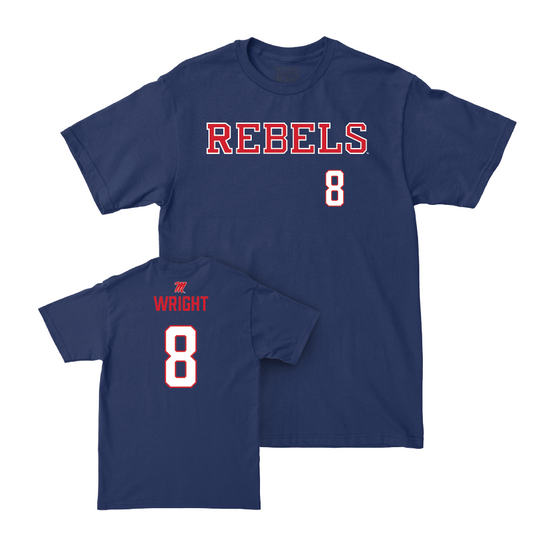 Ole Miss Football Navy Rebels Tee  - Daequan Wright