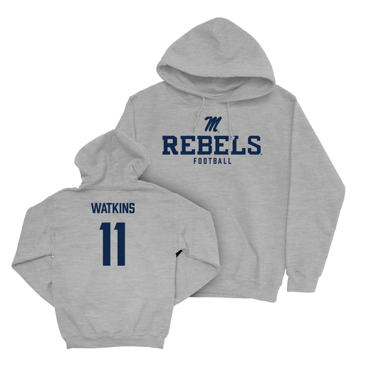 Ole Miss Football Sport Grey Classic Hoodie  - Jordan Watkins