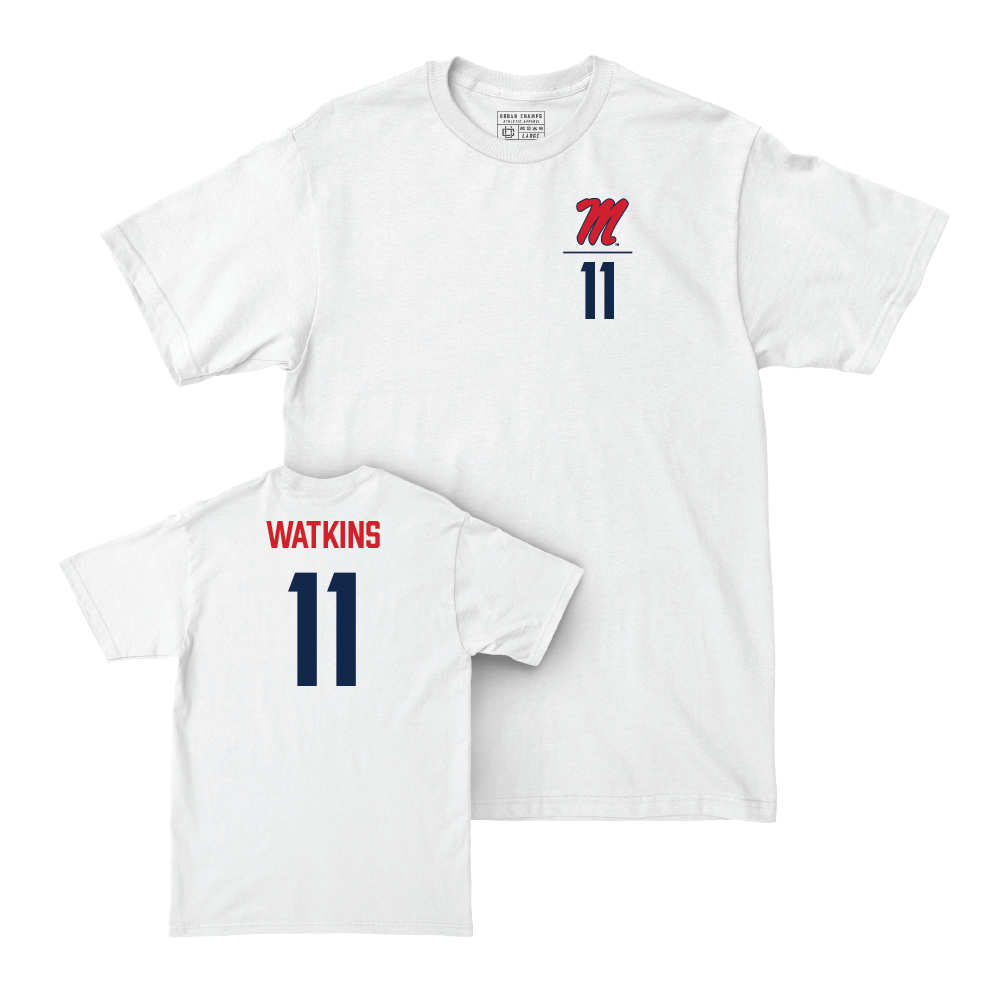 Ole Miss Football White Logo Comfort Colors Tee  - Jordan Watkins