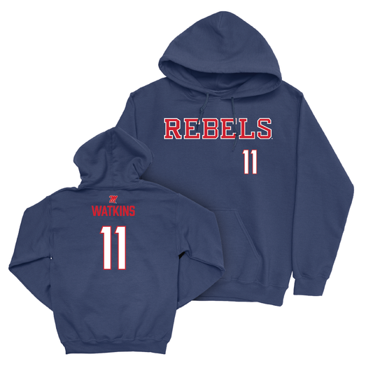 Ole Miss Football Navy Rebels Hoodie  - Jordan Watkins