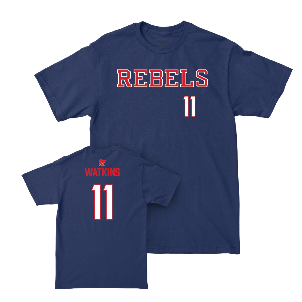 Ole Miss Football Navy Rebels Tee  - Jordan Watkins