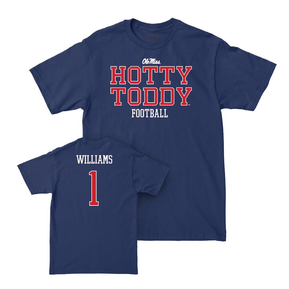 Ole Miss Football Navy Hotty Toddy Tee  - Ayden Williams