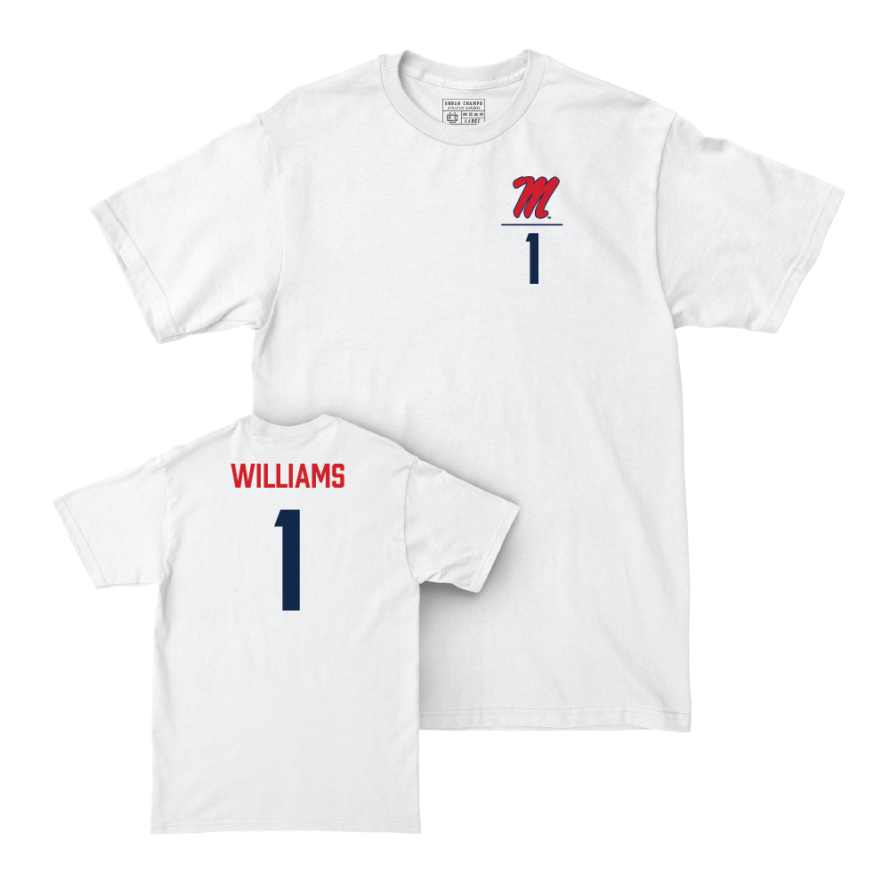 Ole Miss Football White Logo Comfort Colors Tee  - Ayden Williams