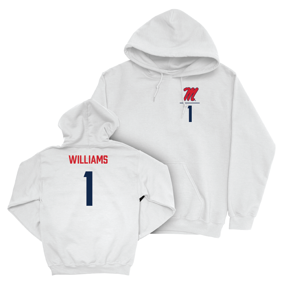 Ole Miss Football White Logo Hoodie  - Ayden Williams