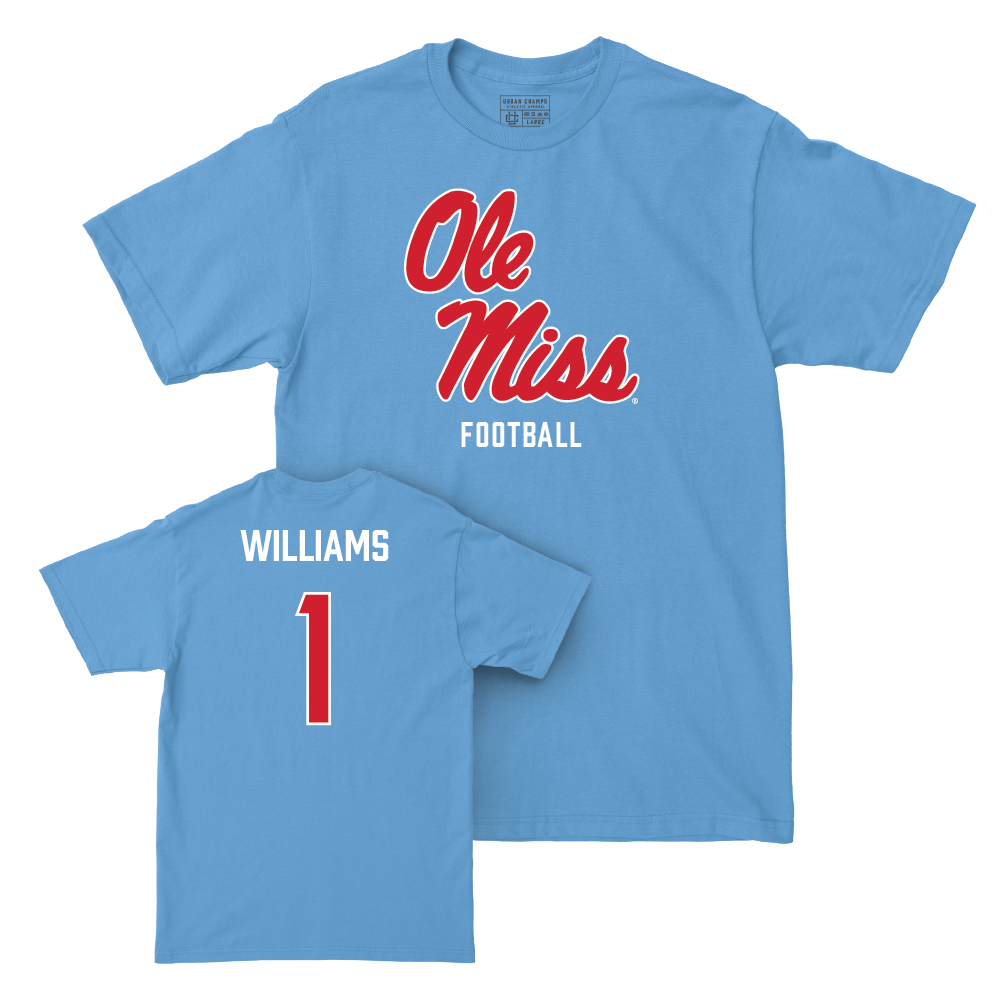 Ole Miss Football Powder Blue Sideline Tee  - Ayden Williams