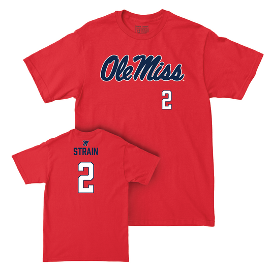 Ole Miss Softball Red Wordmark Tee   - Taylor Strain