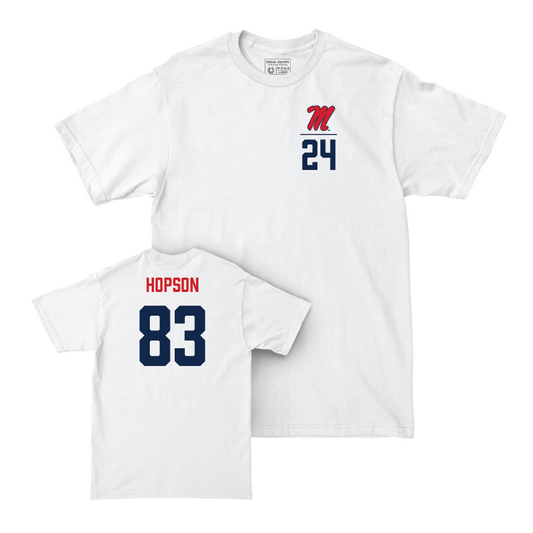 Ole Miss Football White Logo Comfort Colors Tee   - Jarnorris Hopson