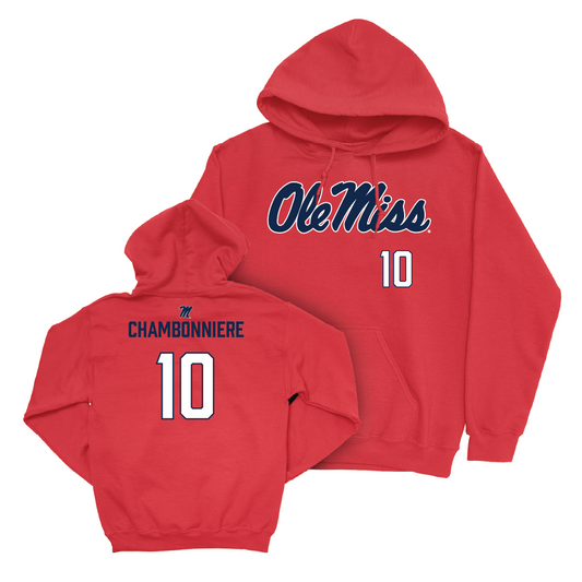 Ole Miss Men's Tennis Red Wordmark Hoodie  - Matthieu Chambonniere