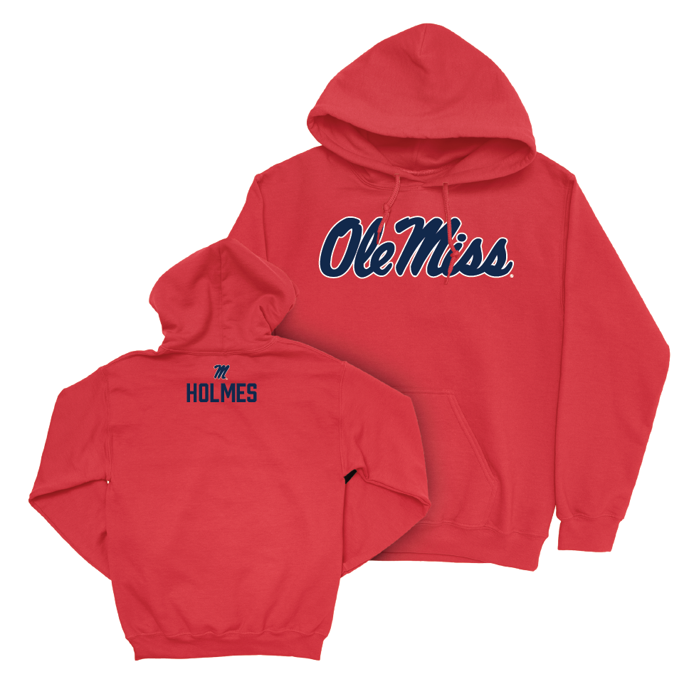 Ole Miss Men's Track & Field Red Wordmark Hoodie  - Mikoy Holmes