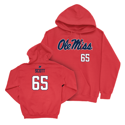 Ole Miss Football Red Wordmark Hoodie   - Gerquan Scott