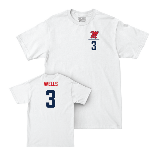 Ole Miss Football White Logo Comfort Colors Tee   - Antwane Wells