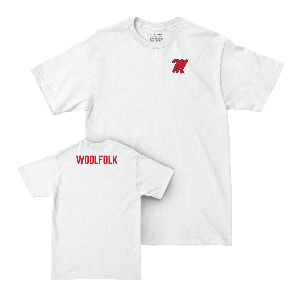 Ole Miss Women's Track & Field White Logo Comfort Colors Tee  - Naomi Woolfolk