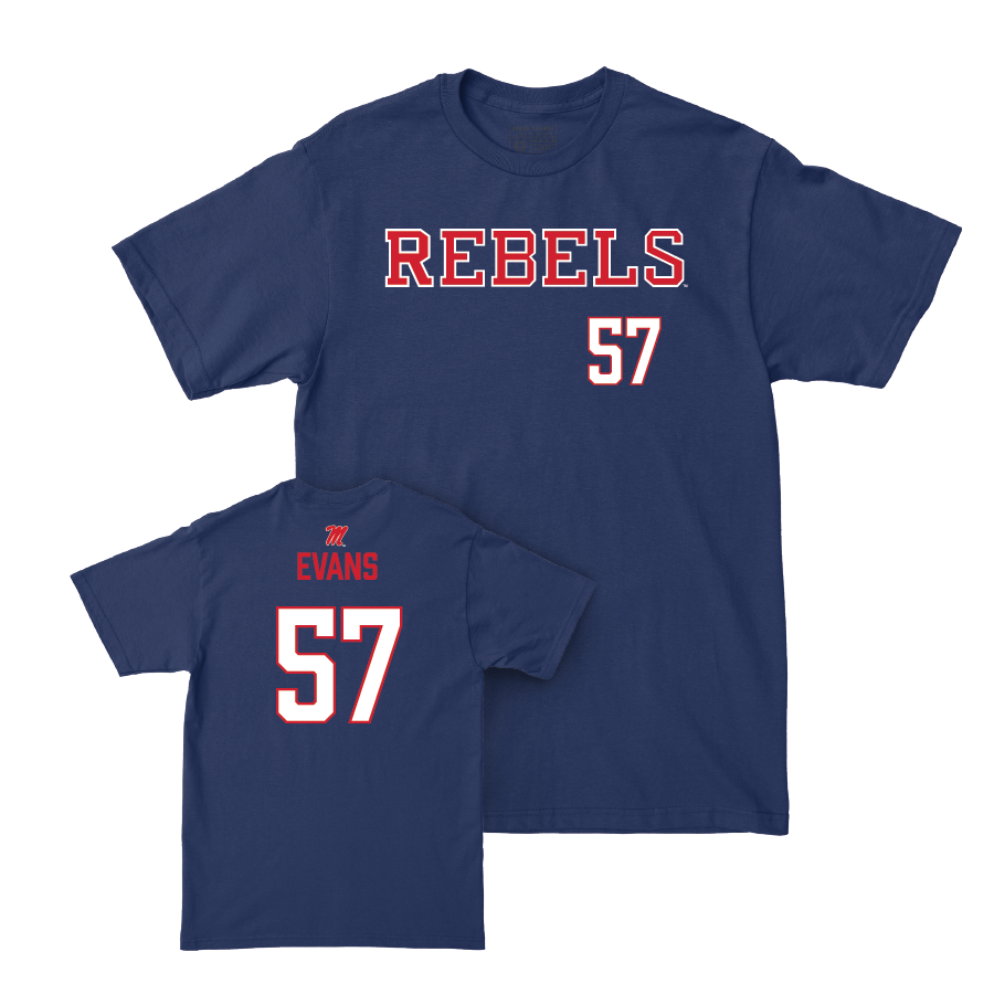 Ole Miss Football Navy Rebels Tee   - Paris Evans