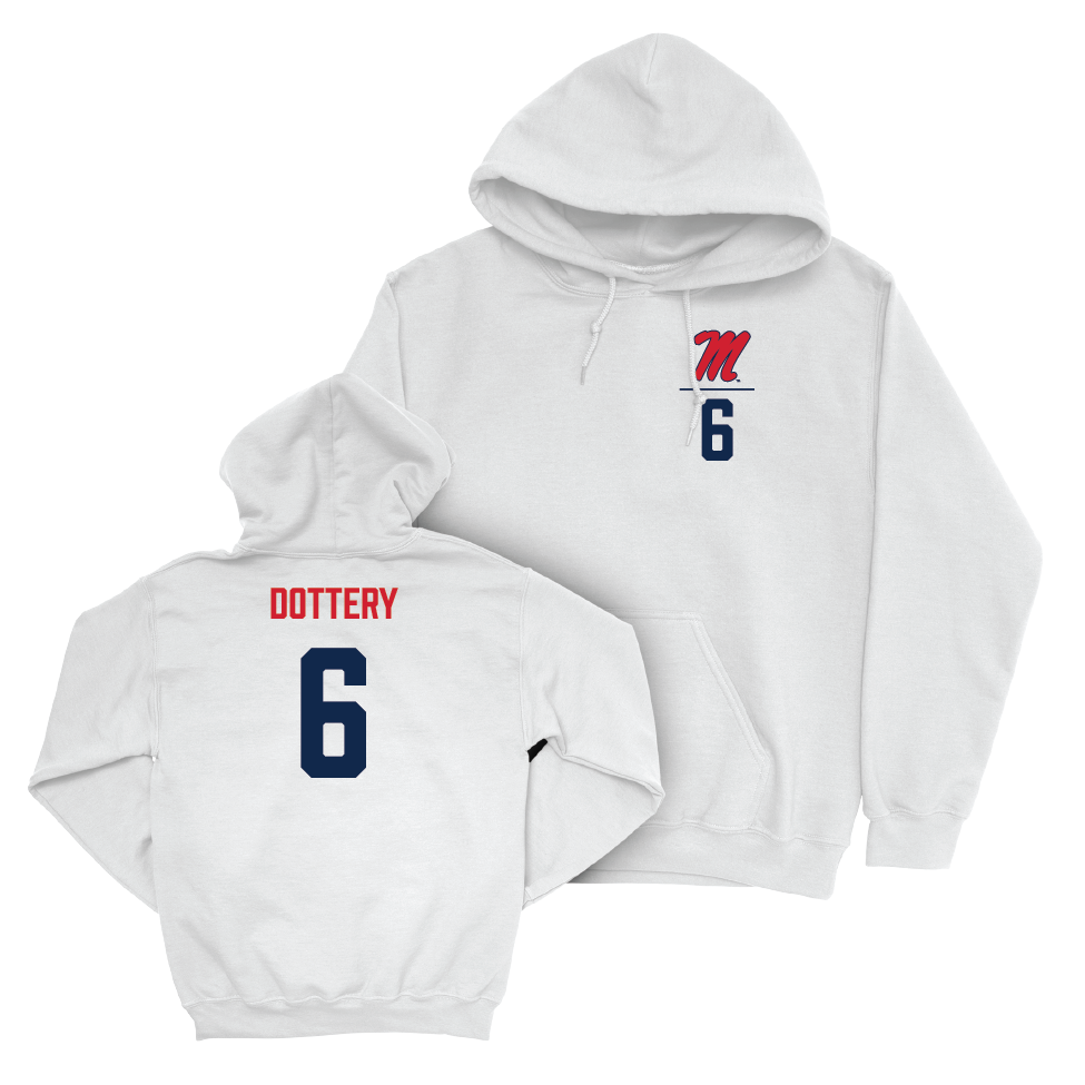 Ole Miss Football White Logo Hoodie  - Tj Dottery