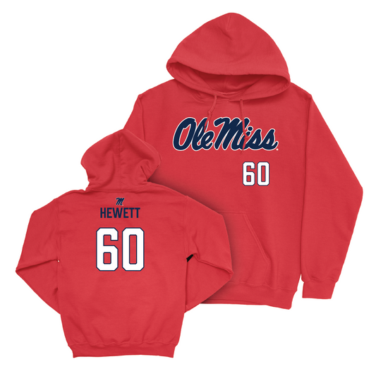 Ole Miss Football Red Wordmark Hoodie  - Lane Hewett