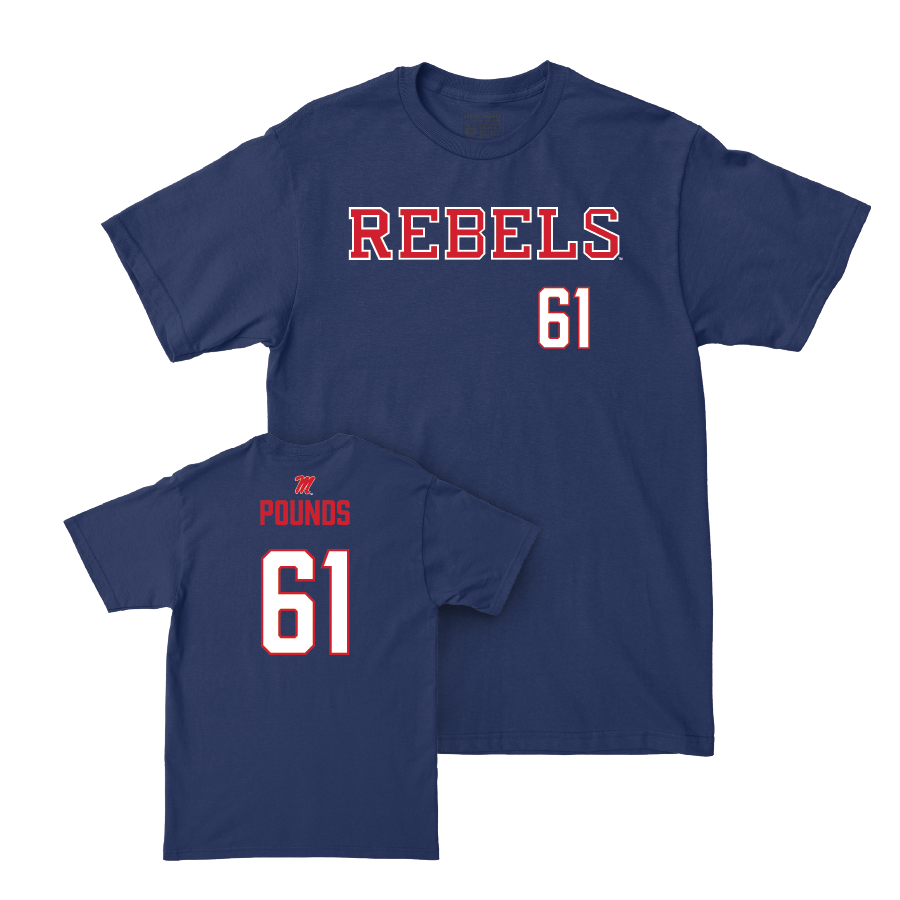 Ole Miss Football Navy Rebels Tee   - Diego Pounds