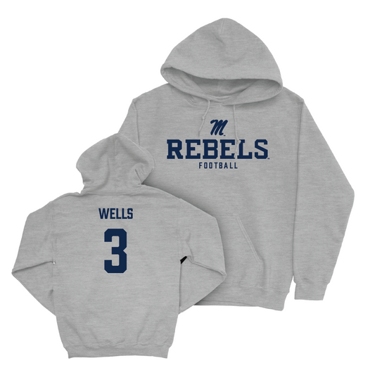 Ole Miss Football Sport Grey Classic Hoodie   - Antwane Wells