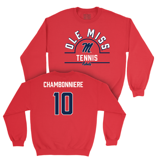 Ole Miss Men's Tennis Red Arch Crew  - Matthieu Chambonniere