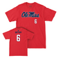 Ole Miss Football Red Wordmark Tee  - Tj Dottery