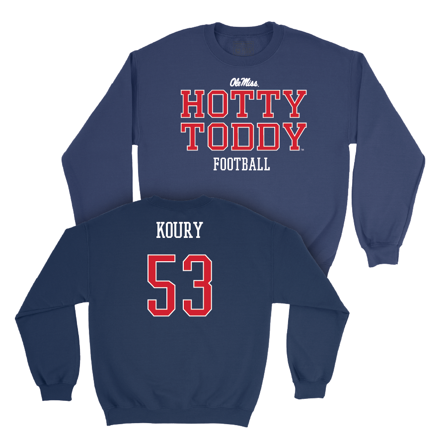 Ole Miss Football Navy Hotty Toddy Crew   - Joe Koury