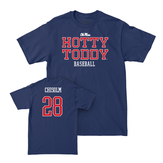 Ole Miss Baseball Navy Hotty Toddy Tee  - Connor Chisolm