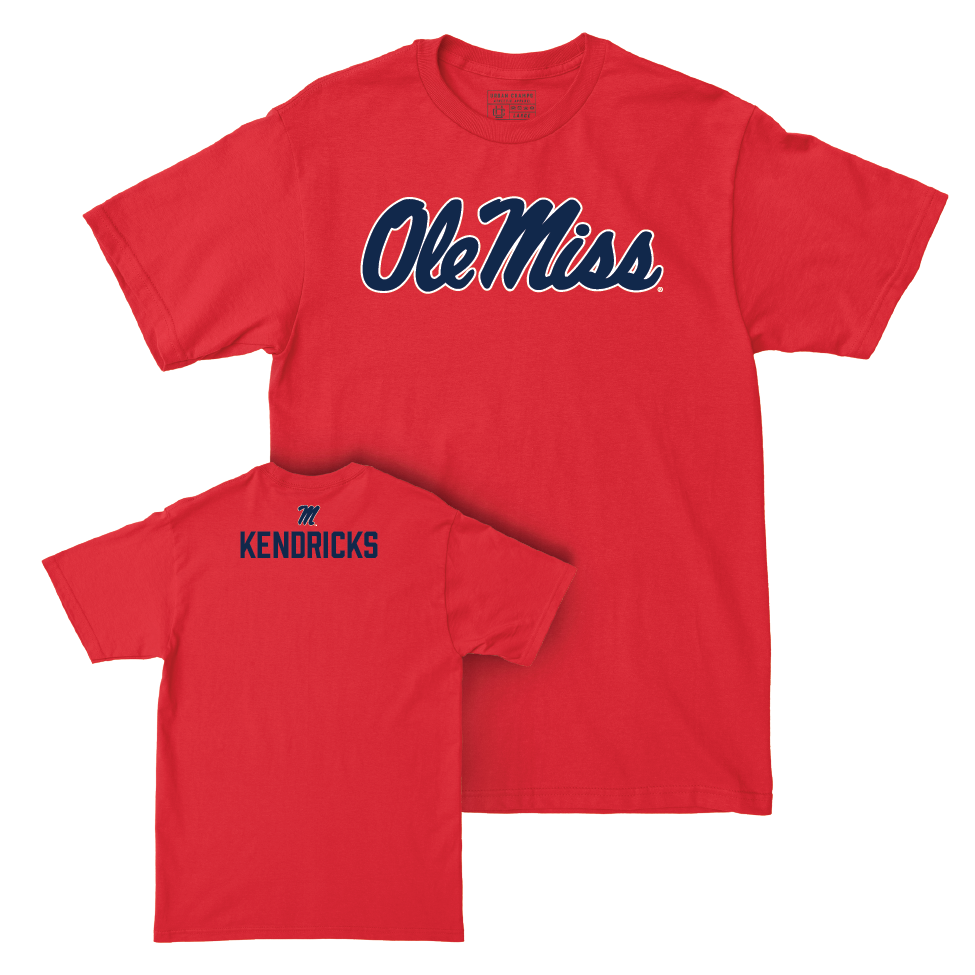 Ole Miss Men's Track & Field Red Wordmark Tee  - John Kendricks