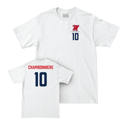 Ole Miss Men's Tennis White Logo Comfort Colors Tee  - Matthieu Chambonniere