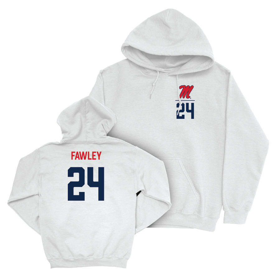 Ole Miss Baseball White Logo Hoodie  - Austin Fawley