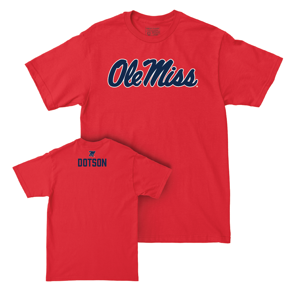 Ole Miss Women's Track & Field Red Wordmark Tee  - Indya Dotson