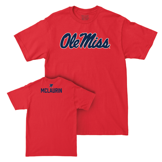 Ole Miss Women's Track & Field Red Wordmark Tee   - Kyla Mclaurin