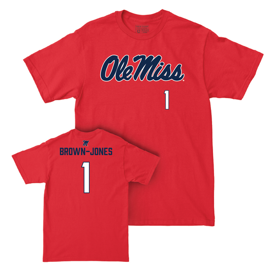 Ole Miss Men's Basketball Red Wordmark Tee  - Mikeal Brown-Jones