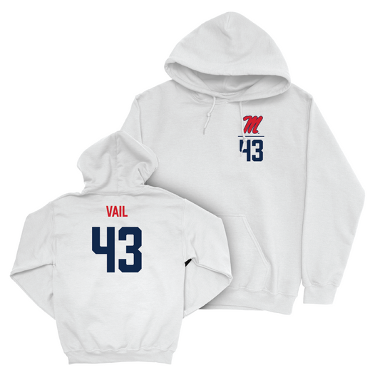 Ole Miss Baseball White Logo Hoodie  - Bodie Vail