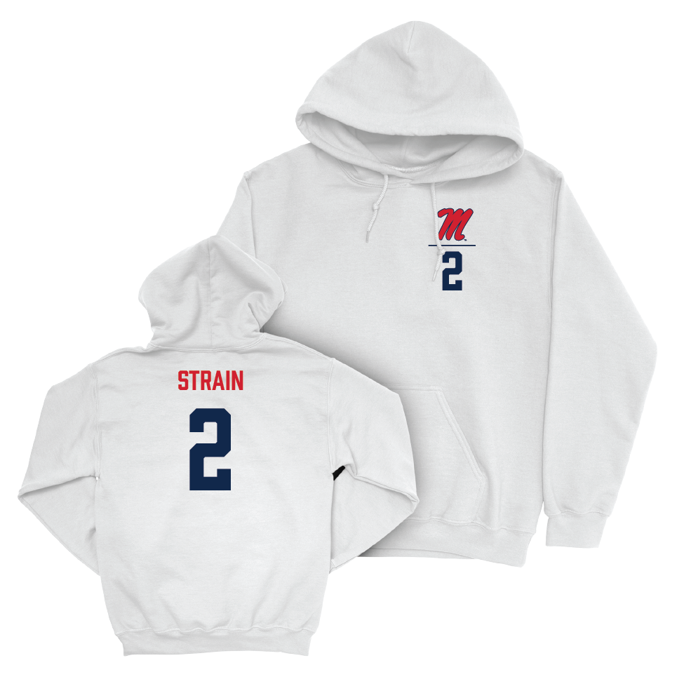 Ole Miss Softball White Logo Hoodie   - Taylor Strain