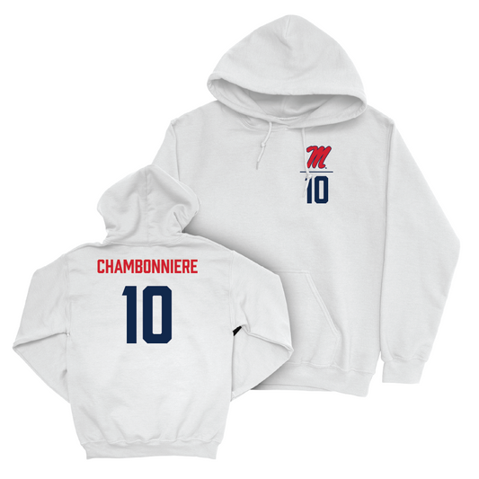 Ole Miss Men's Tennis White Logo Hoodie  - Matthieu Chambonniere