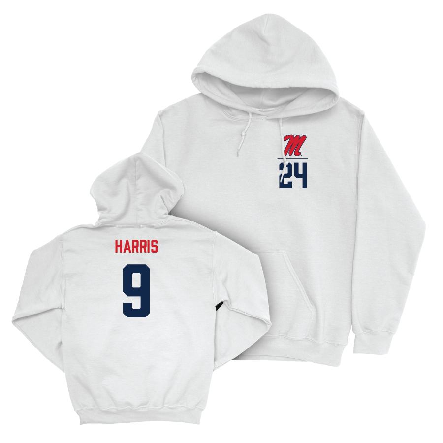 Ole Miss Football White Logo Hoodie   - Tre Harris