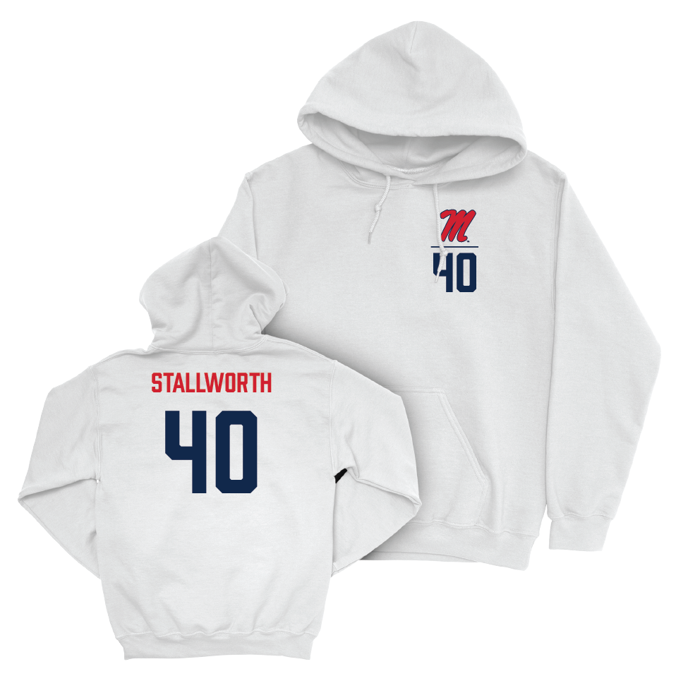 Ole Miss Football White Logo Hoodie  - Micah Stallworth