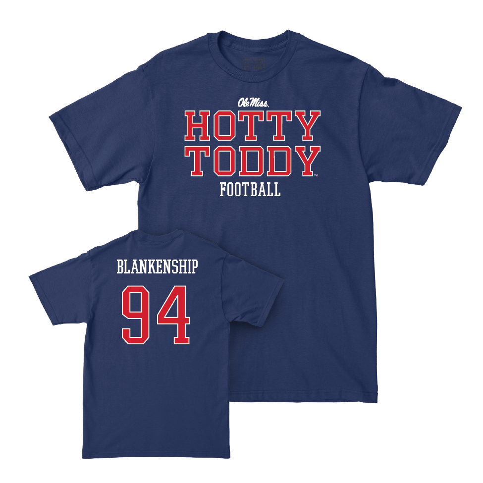 Ole Miss Football Navy Hotty Toddy Tee  - Caleb Blankenship