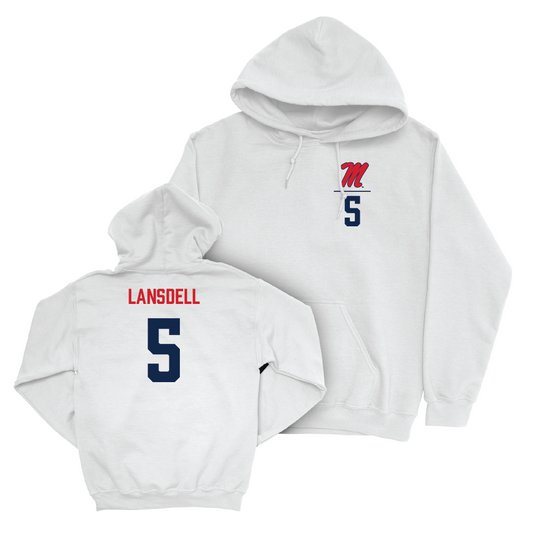 Ole Miss Softball White Logo Hoodie   - Ashton Lansdell