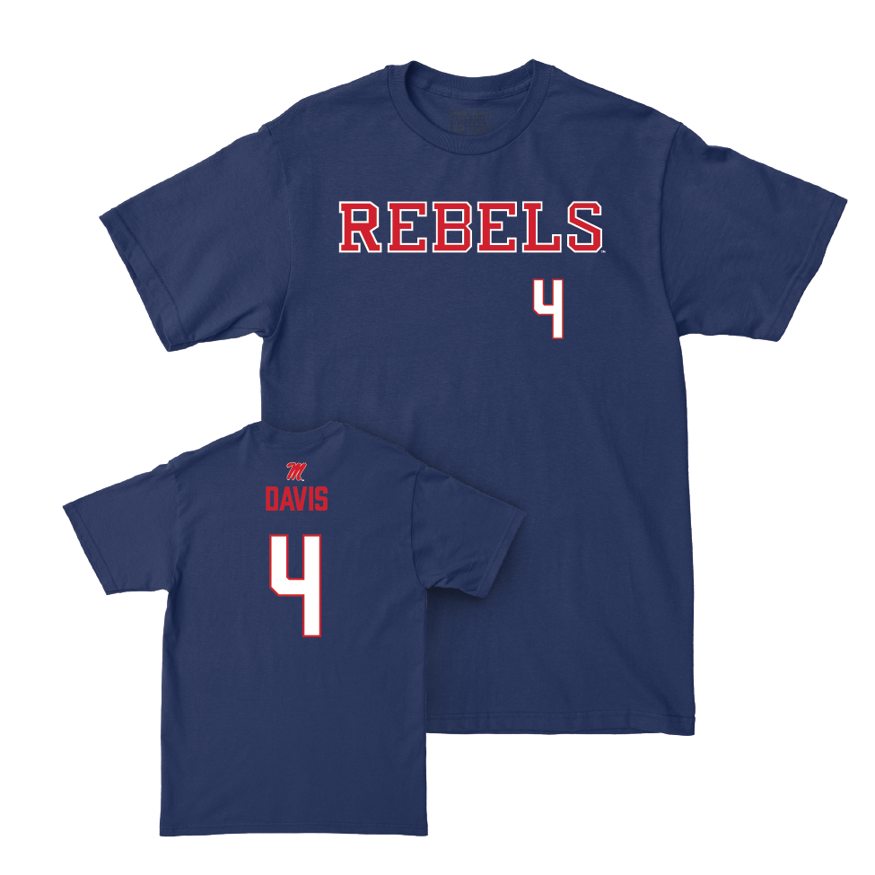 Ole Miss Football Navy Rebels Tee  - Micah Davis