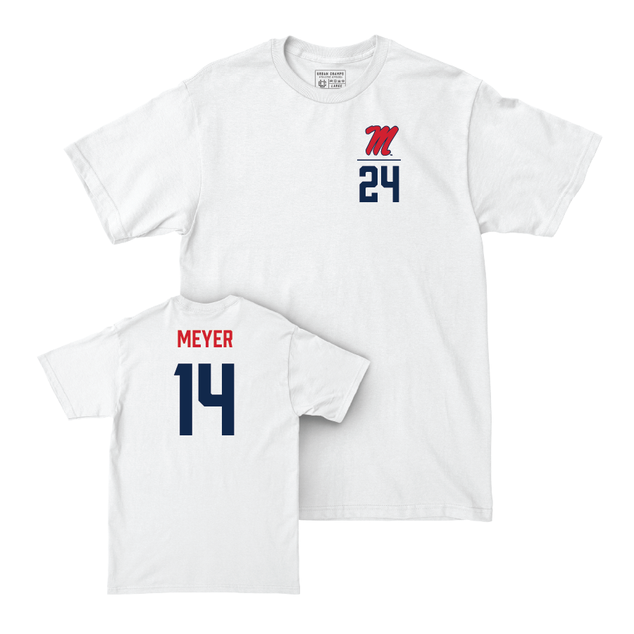 Ole Miss Women's Volleyball White Logo Comfort Colors Tee   - Shayla Meyer