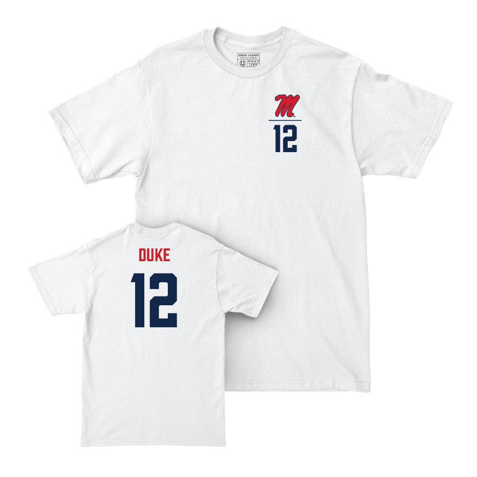 Ole Miss Softball White Logo Comfort Colors Tee   - Addison Duke