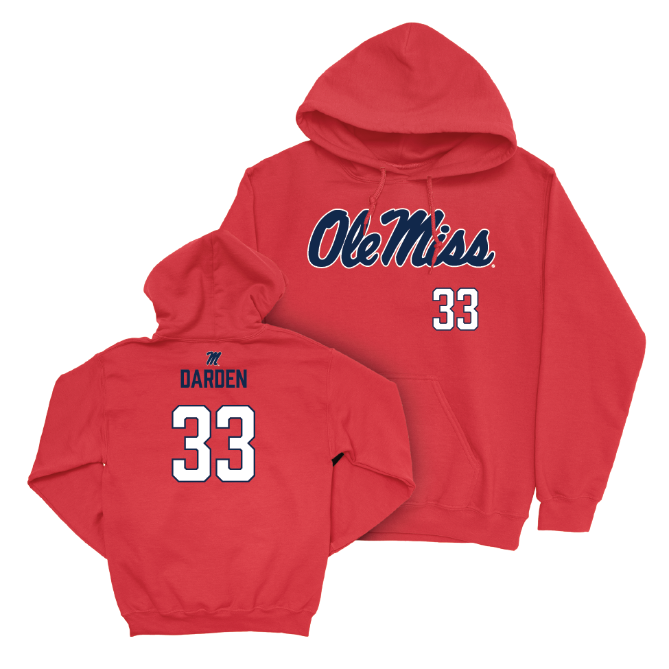 Ole Miss Football Red Wordmark Hoodie  - Shamaar Darden