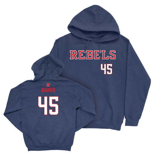 Ole Miss Football Navy Rebels Hoodie  - Mikey Baker