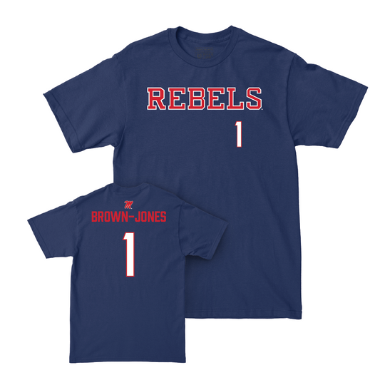 Ole Miss Men's Basketball Navy Rebels Tee  - Mikeal Brown-Jones