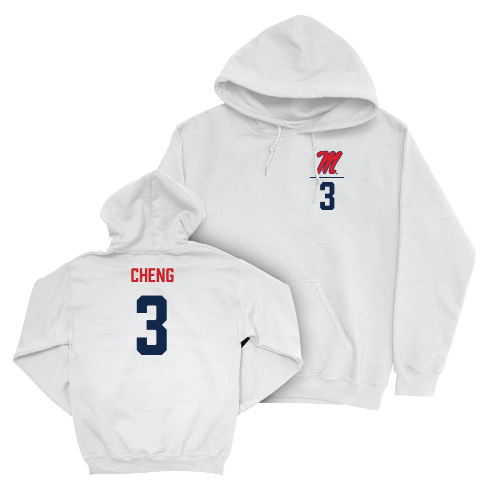 Ole Miss Baseball White Logo Hoodie  - Luke Cheng