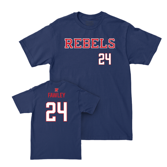 Ole Miss Baseball Navy Rebels Tee  - Austin Fawley