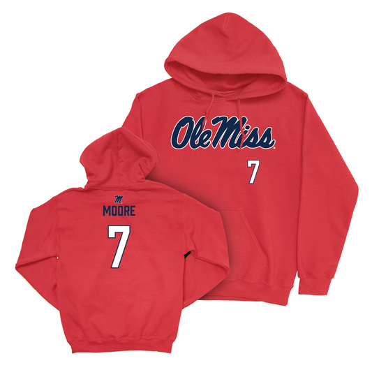 Ole Miss Football Red Wordmark Hoodie   - Louis Moore