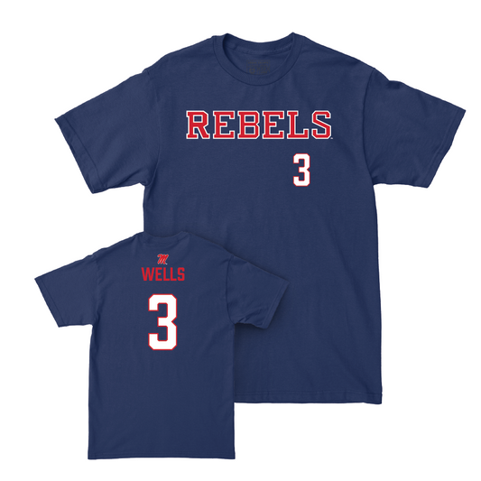 Ole Miss Football Navy Rebels Tee   - Antwane Wells